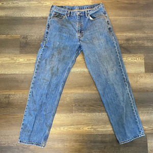 Levi's Jeans 550 Men’s 36x34 (34x32) Blue STAINED Dirty Grunge Gorp Work Relaxed